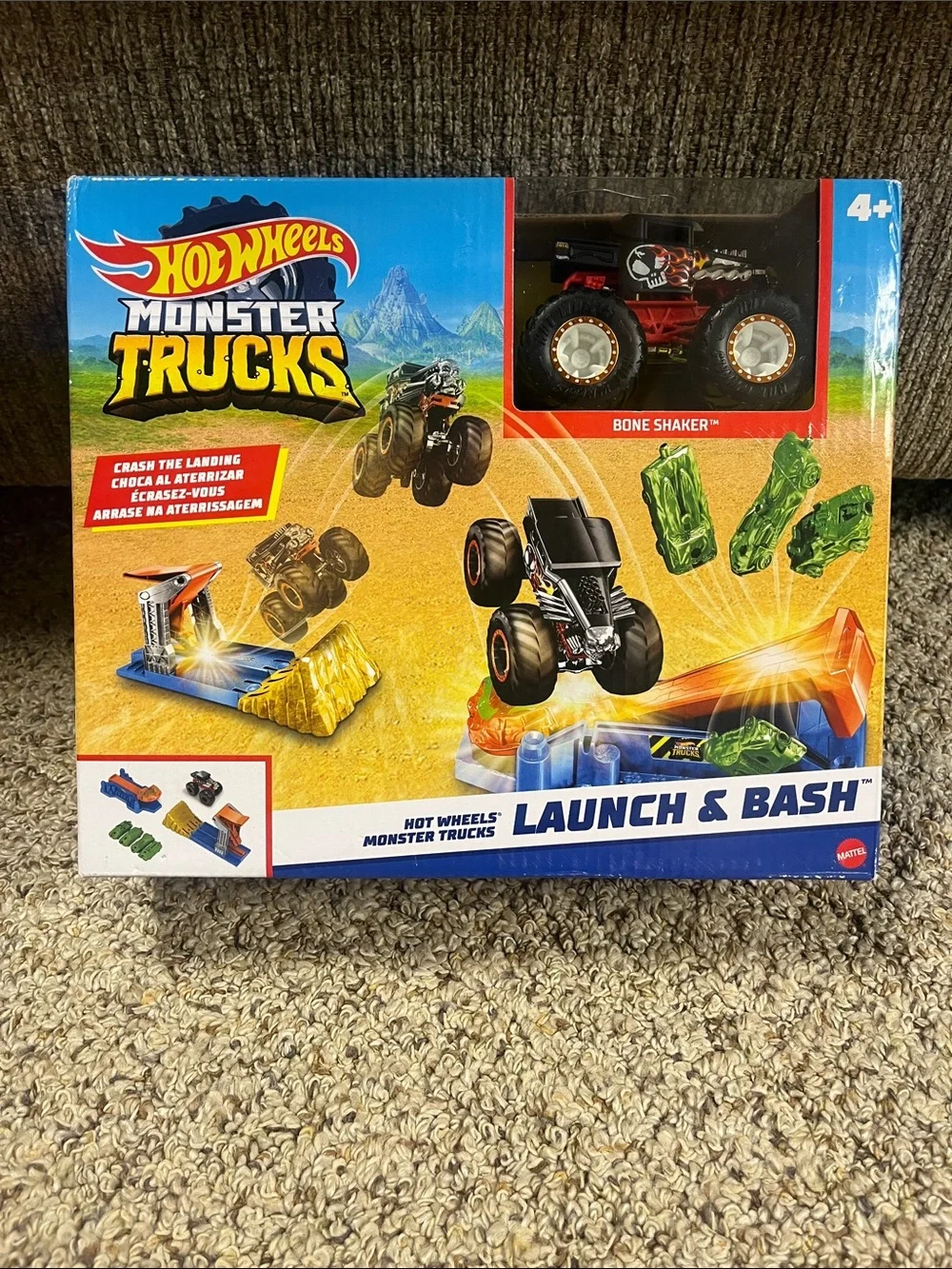 Hot wheels Monster Trucks Launch & Bash Playset with Bone Shaker